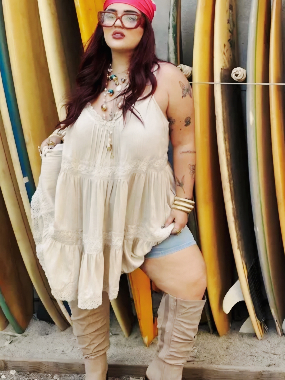 torrid Festi Mushroom Lace-Trim Tiered Midi Dress - Picture 11 of 11